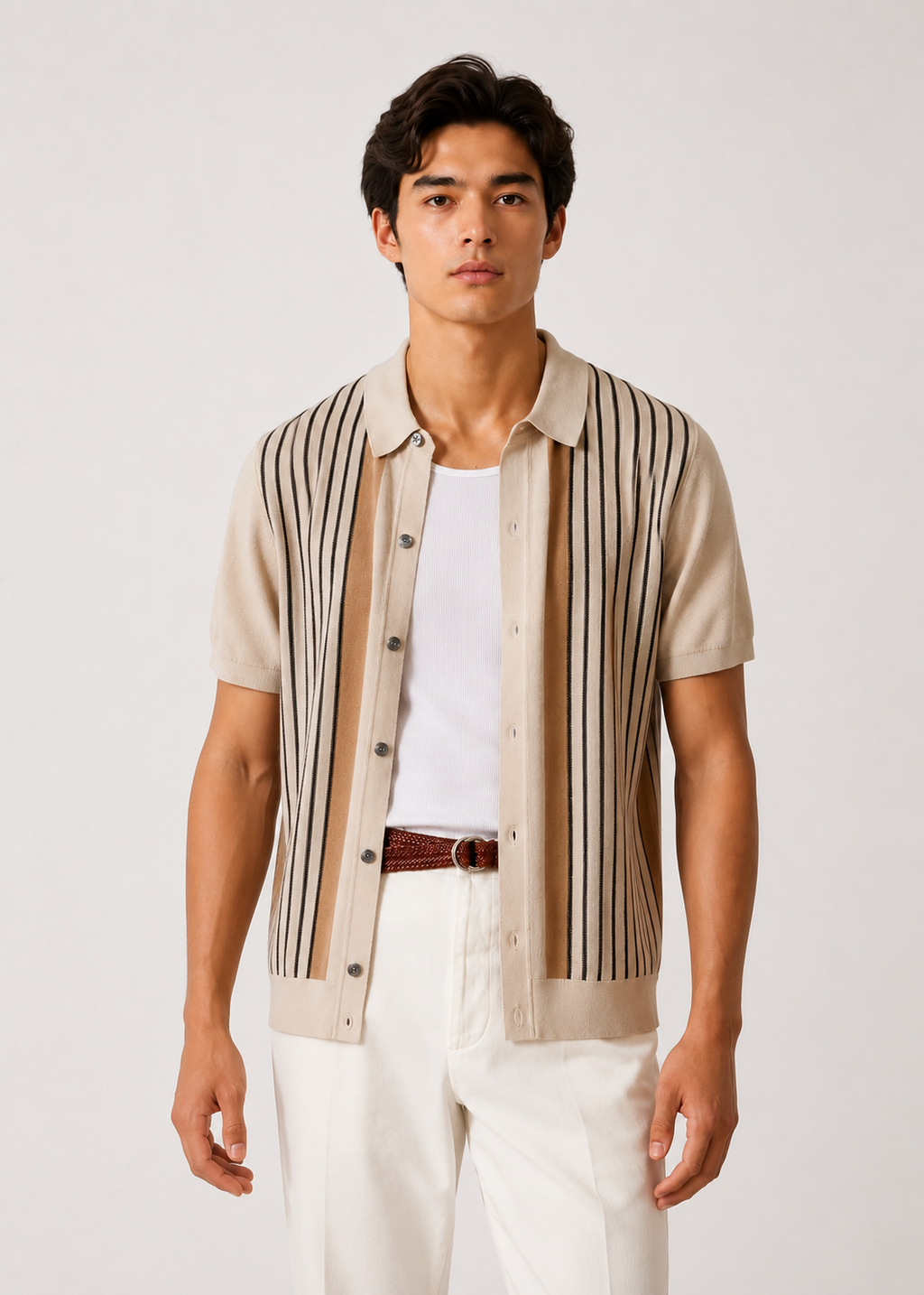 Stripe Knit Polo