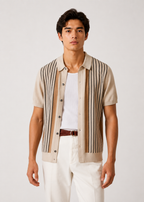 Stripe Knit Polo