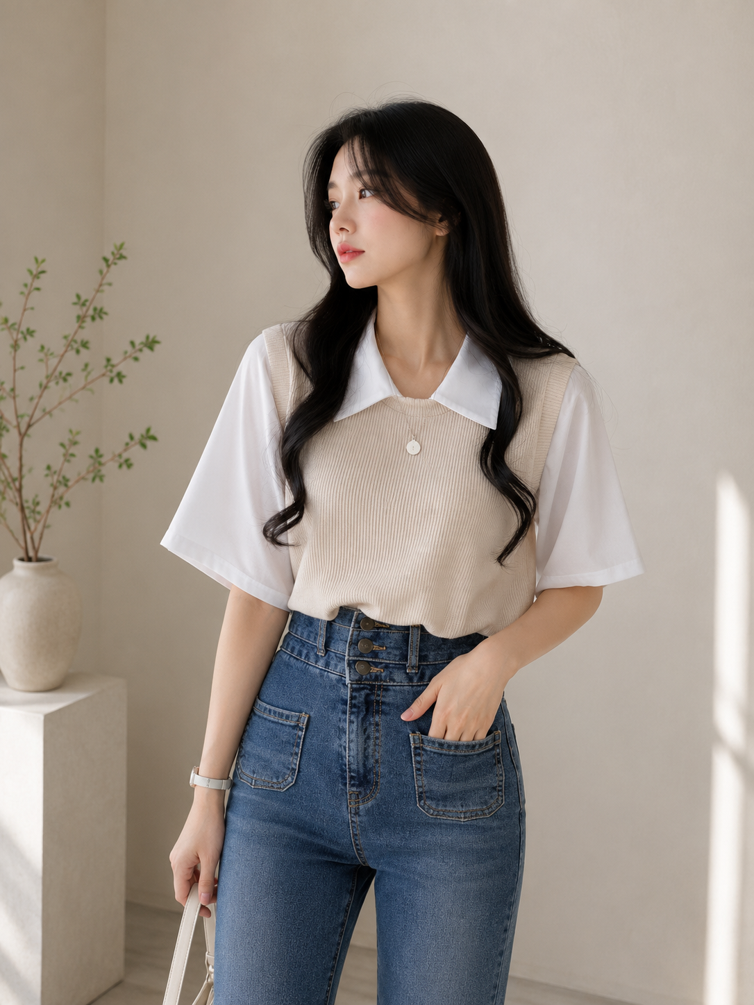 Polo Collar Blouse