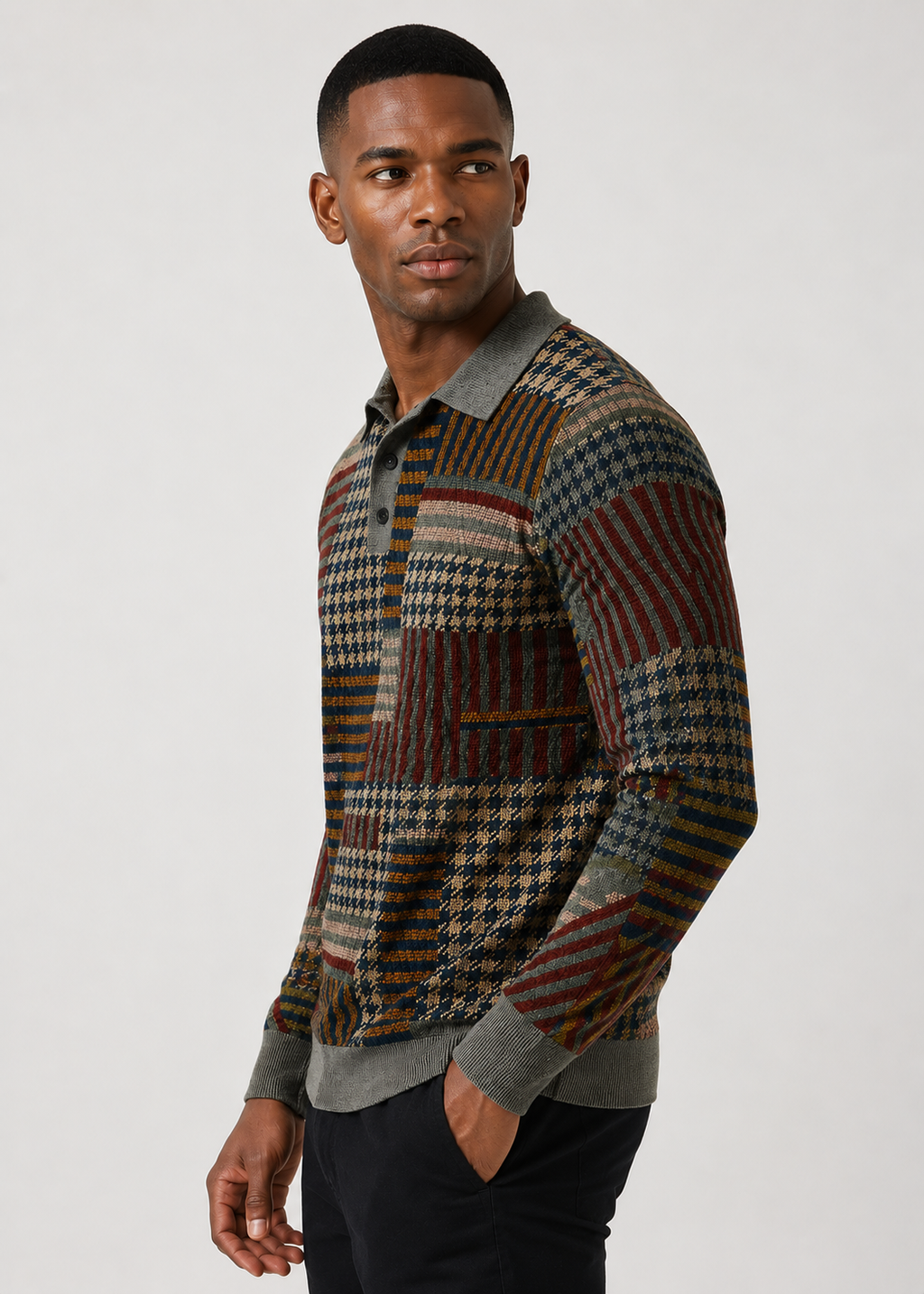 Stripe Lapel Polo