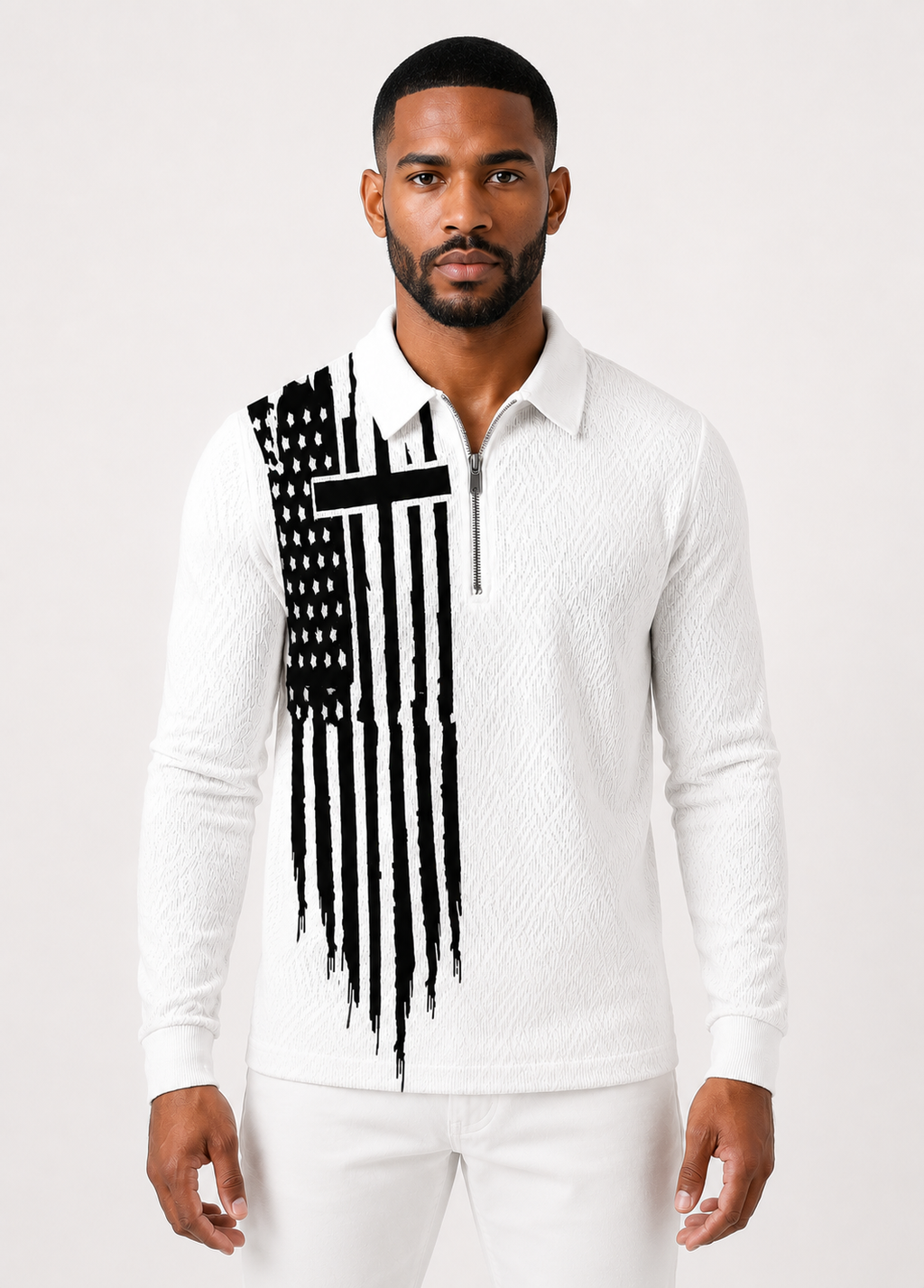 Stripe Lapel Polo