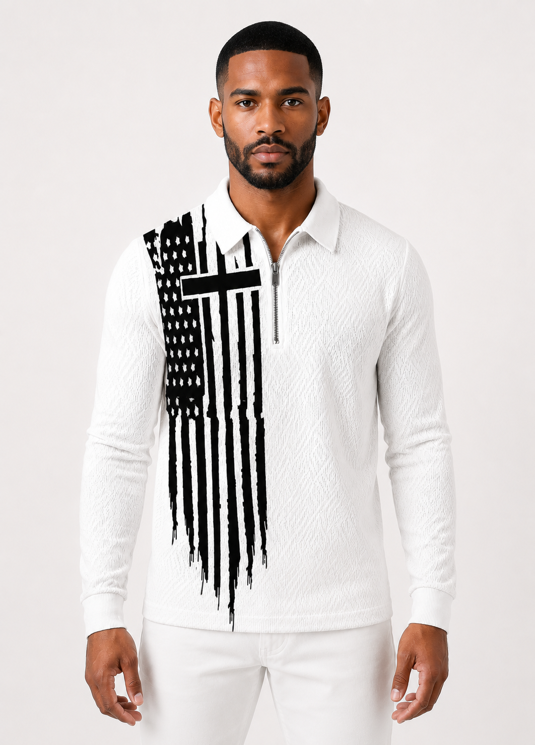 Stripe Lapel Polo