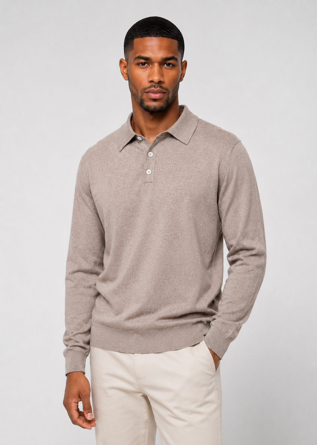 V-Neck Button Polo