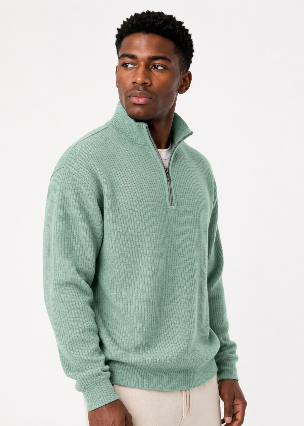 Waffle Zip Polo