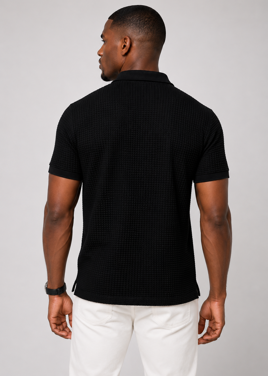 Waffle Lapel Polo