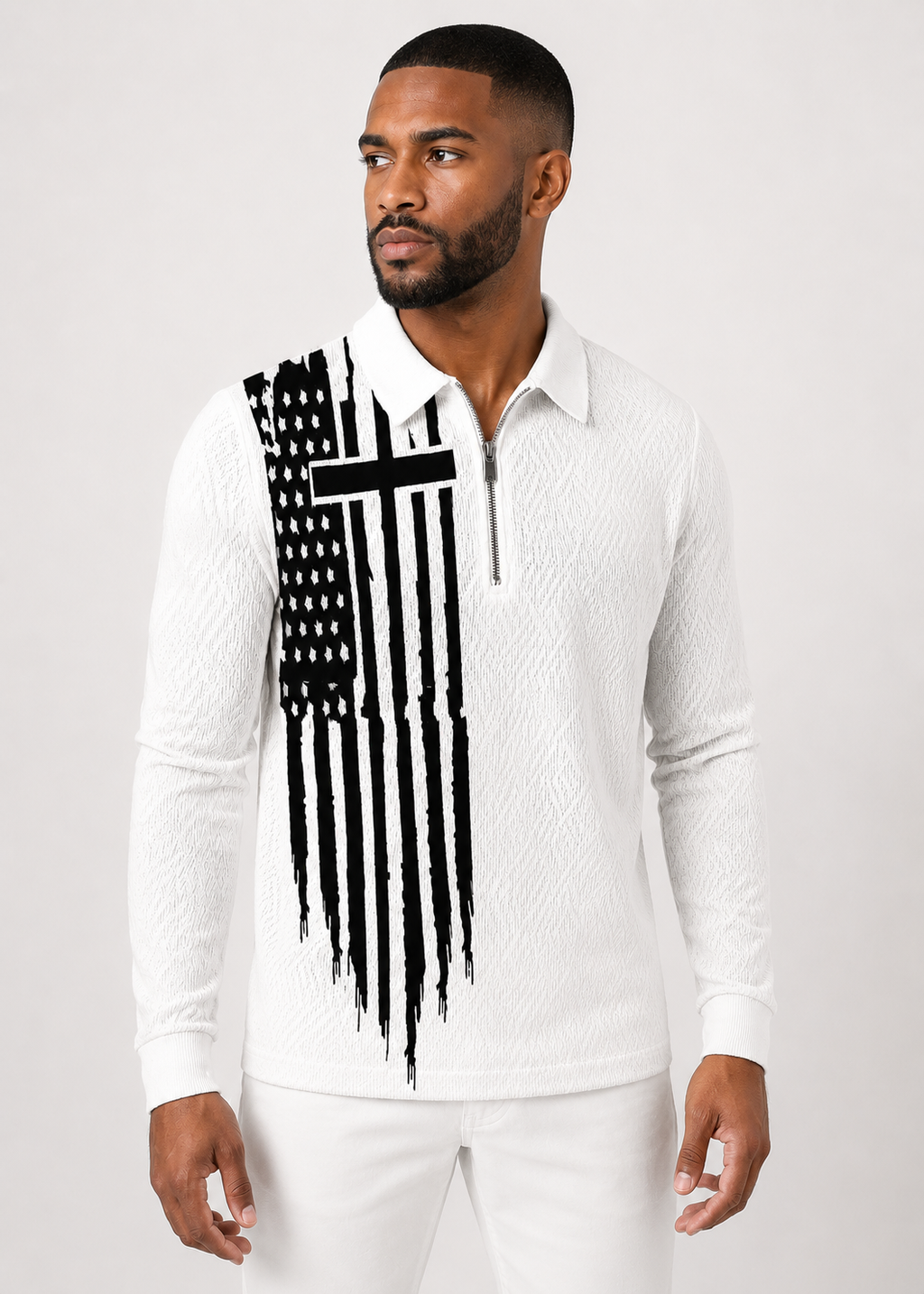 Stripe Lapel Polo