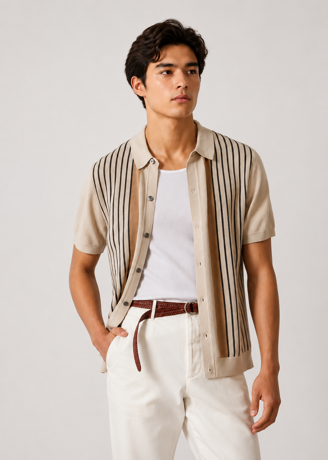 Stripe Knit Polo