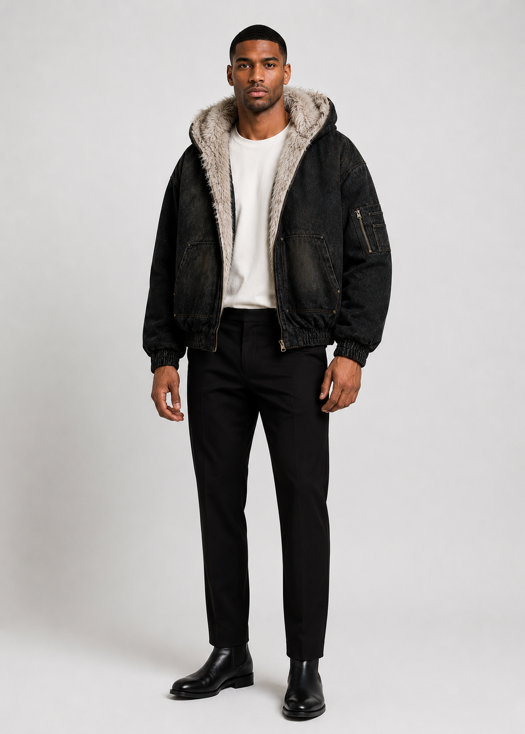 Hooded Denim Jacket