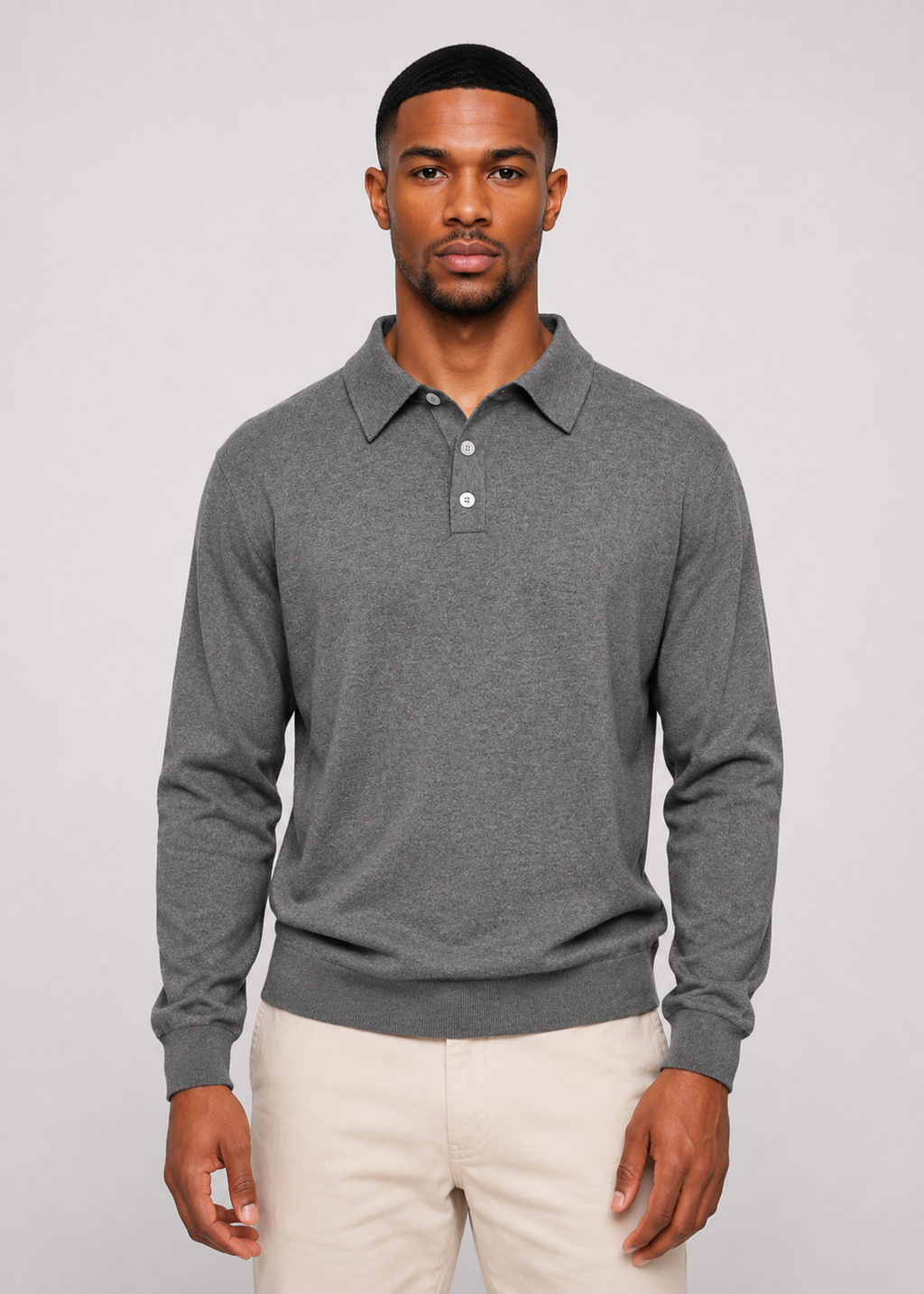 V-Neck Button Polo