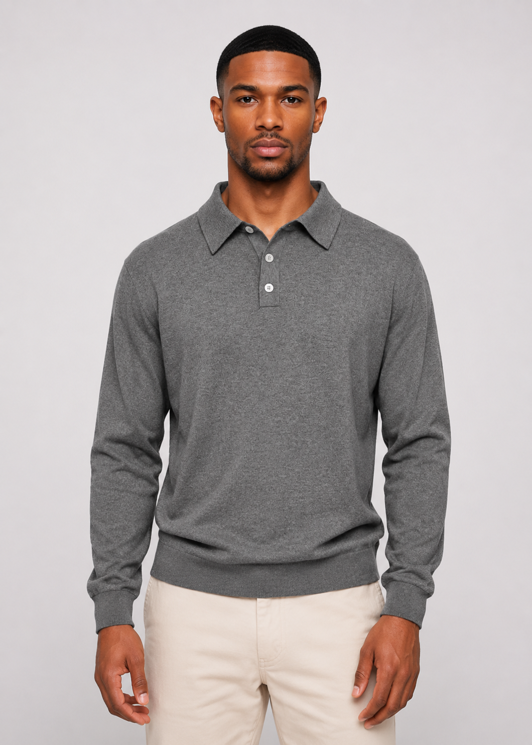 V-Neck Button Polo