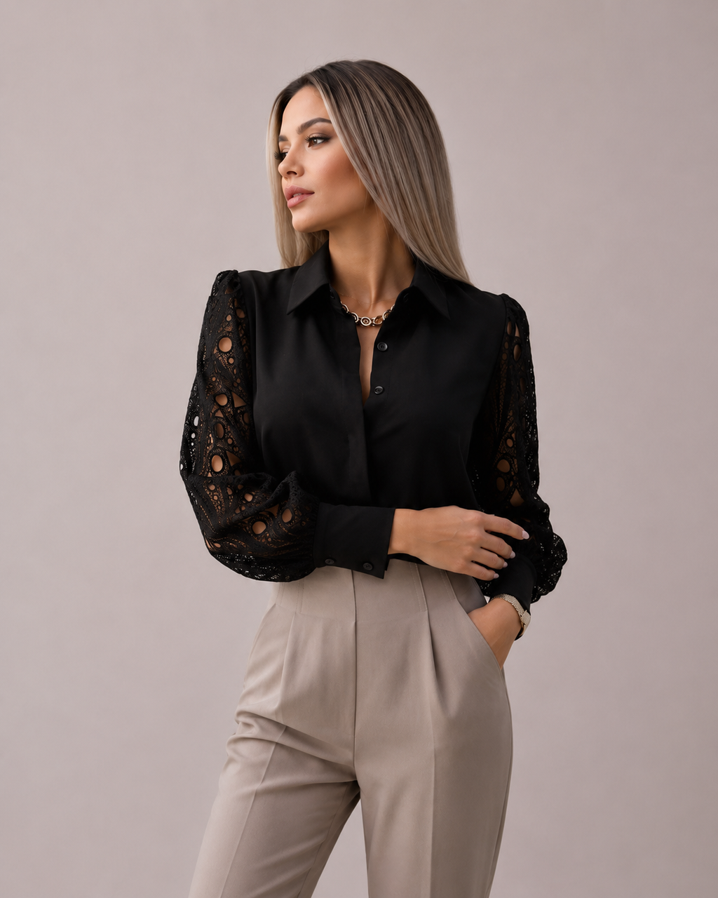 Lace Patchwork Shirt
