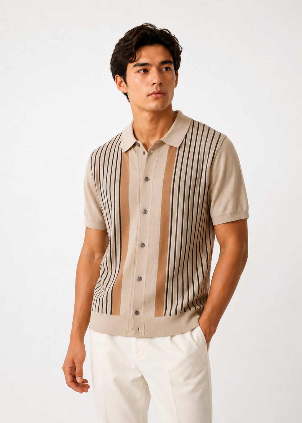 Stripe Knit Polo