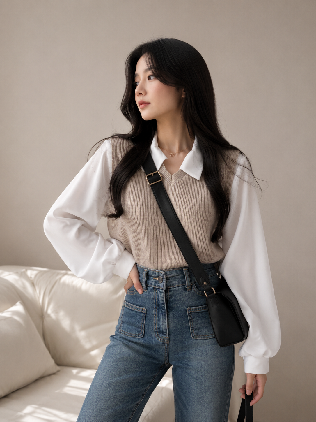 Polo Collar Blouse