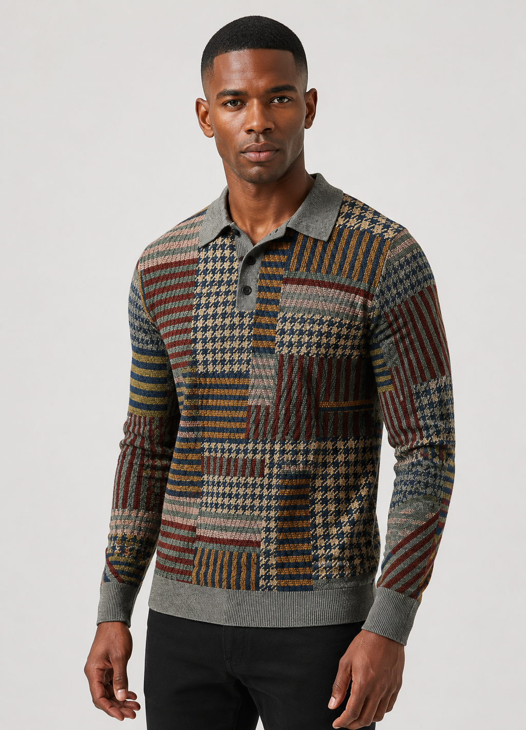 Stripe Lapel Polo