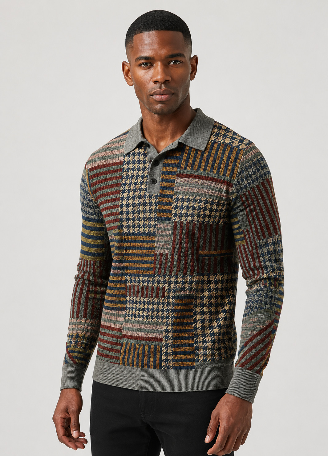 Stripe Lapel Polo
