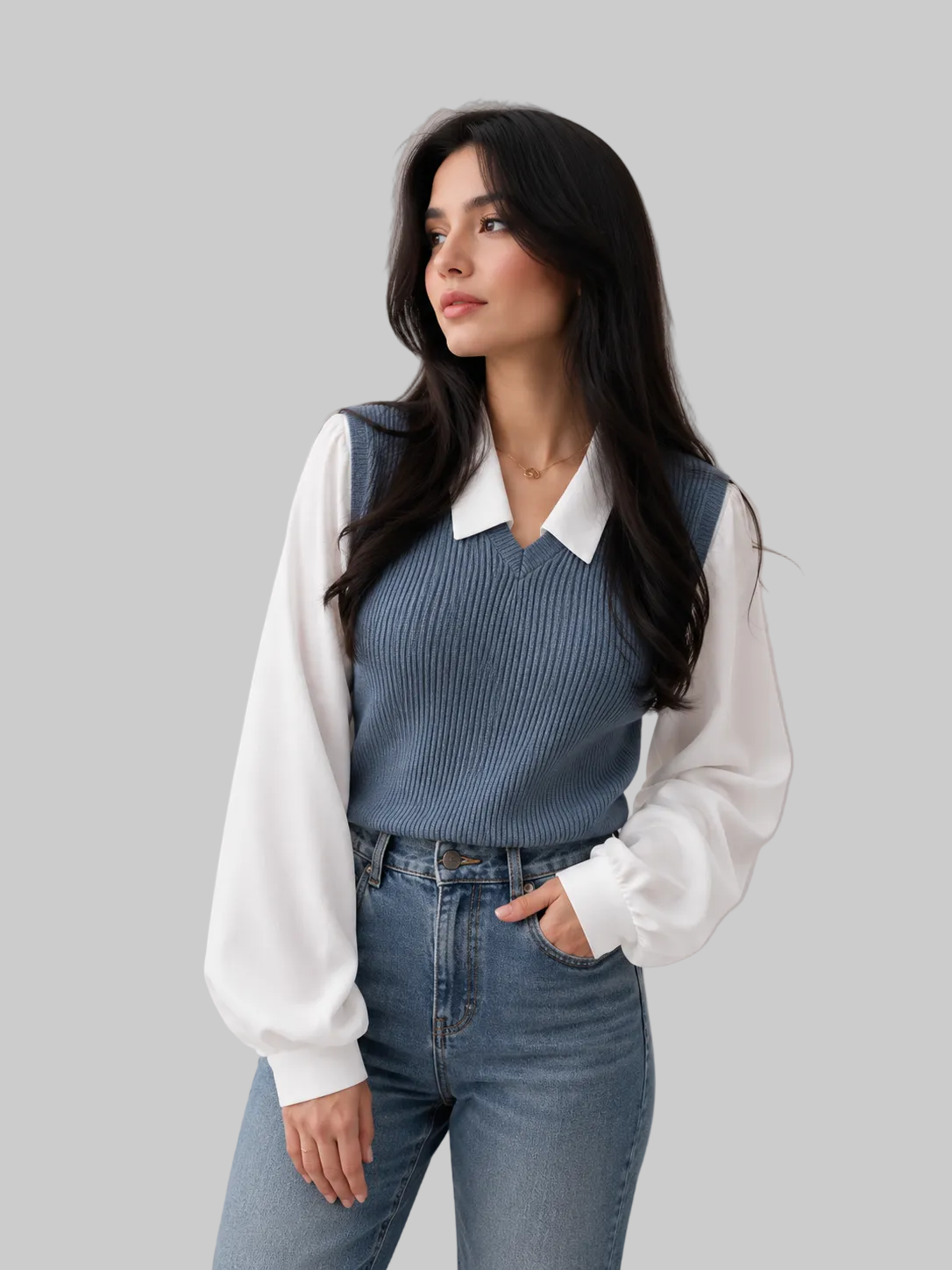 Polo Collar Blouse