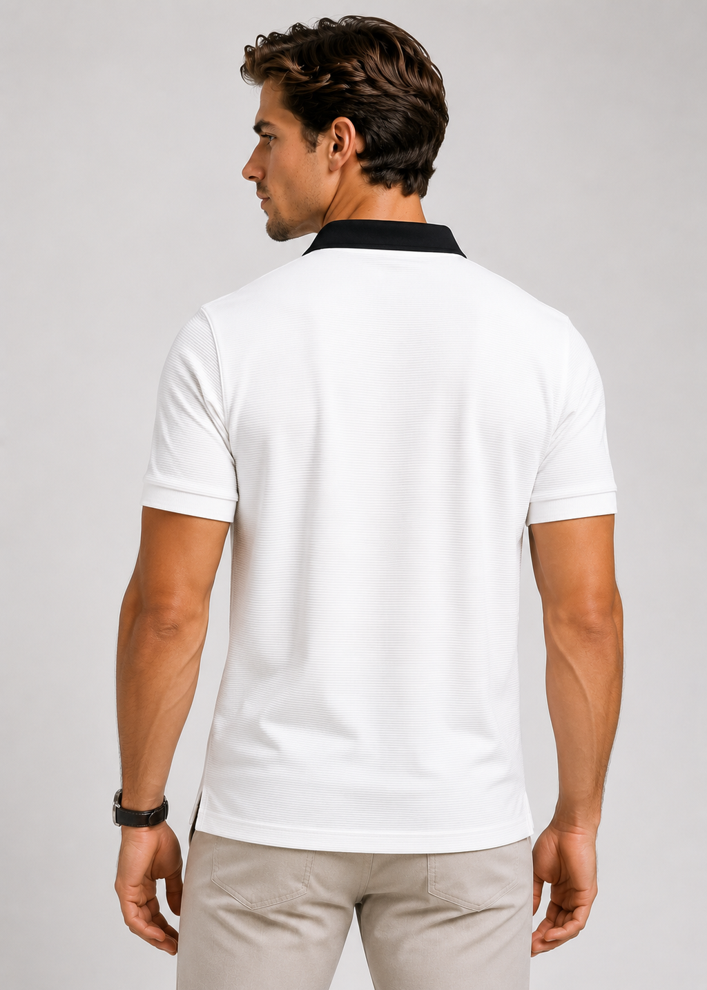 White Zipper Polo