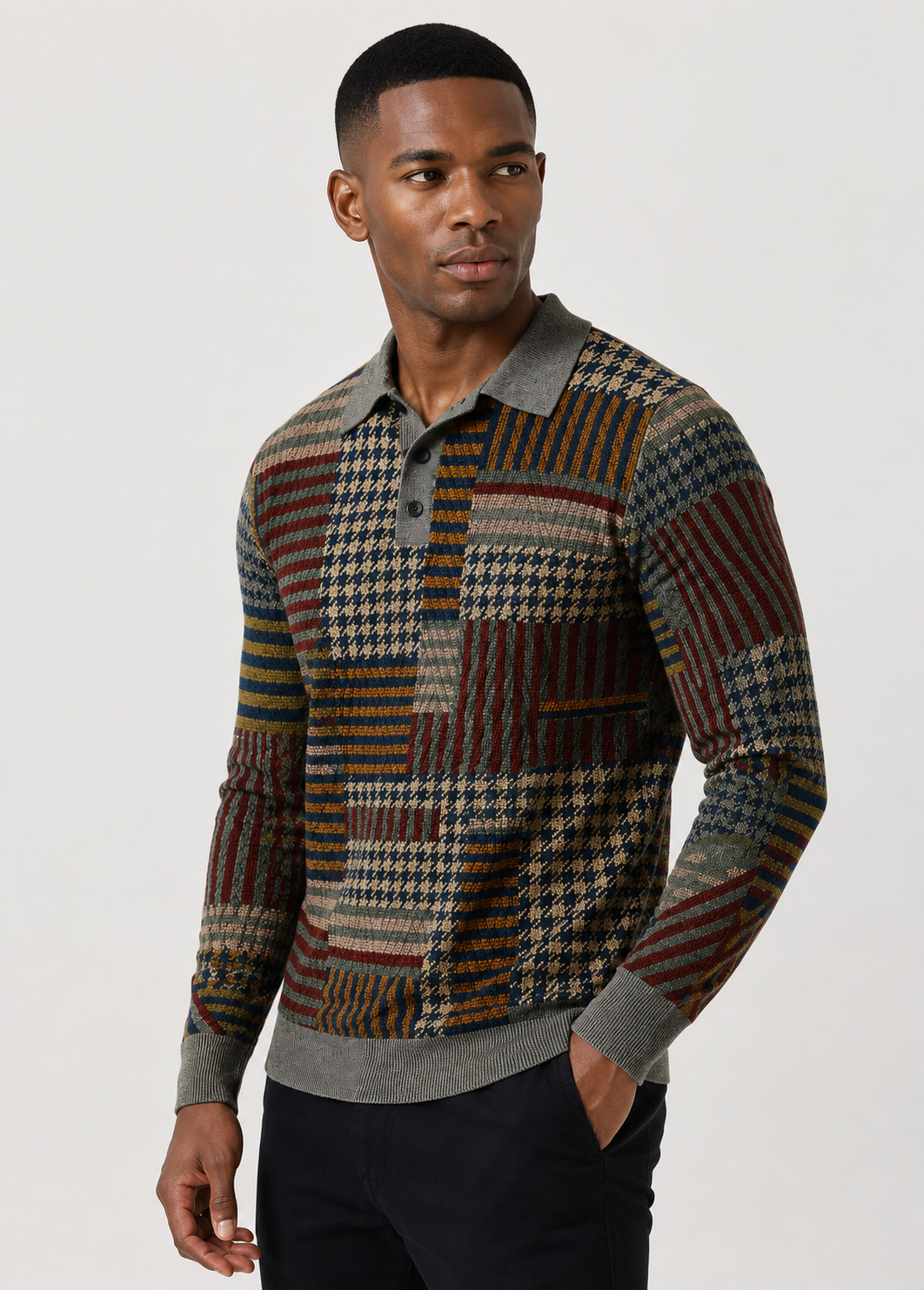 Stripe Lapel Polo
