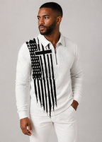 Stripe Lapel Polo