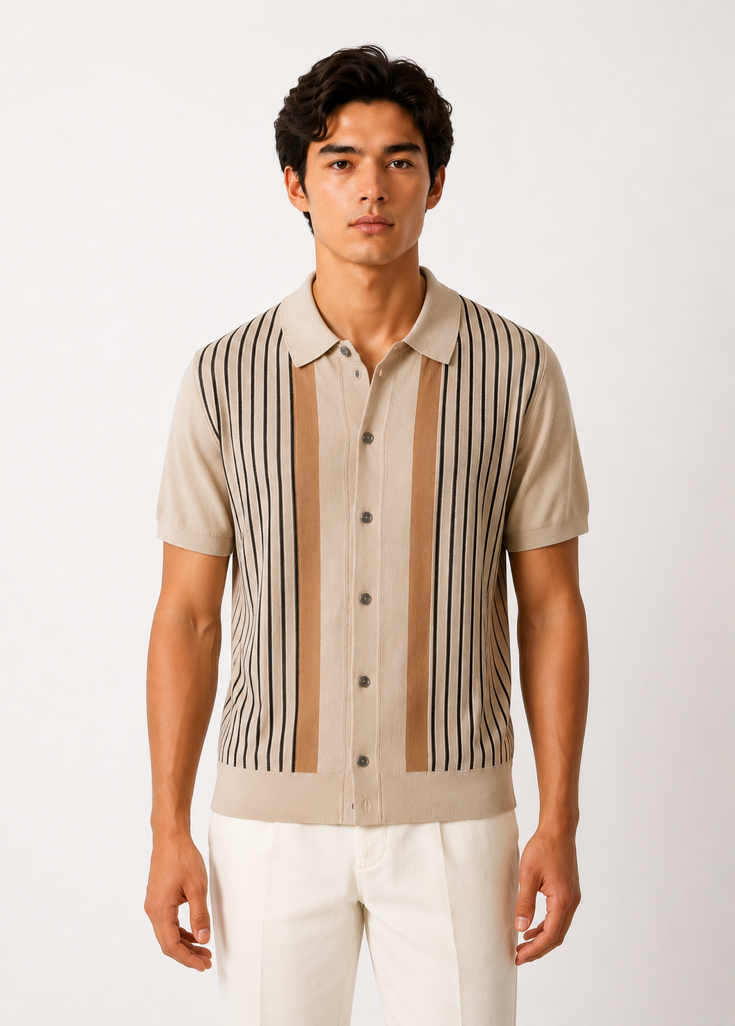 Stripe Knit Polo