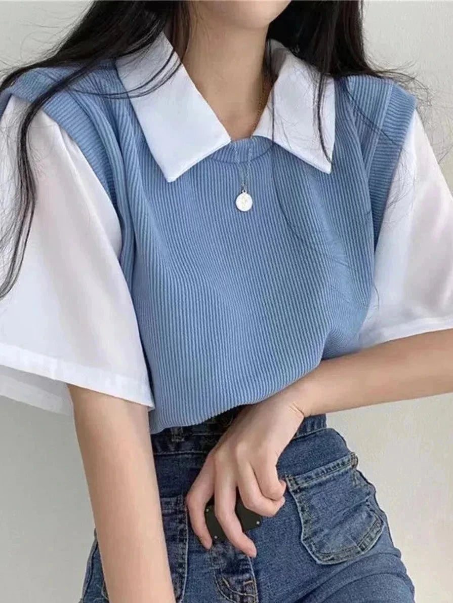 Polo Collar Blouse